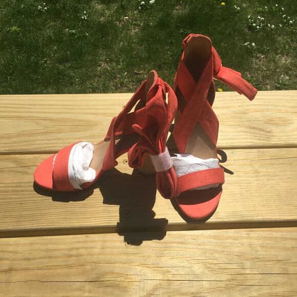 Call It Spring Defuria Ankle Wrap Sandal Orange 7 - Picture 13 of 16